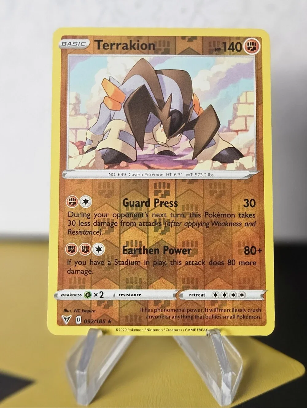 Terrakion 092/185 Pokemon TCG Reverse Holo Rare